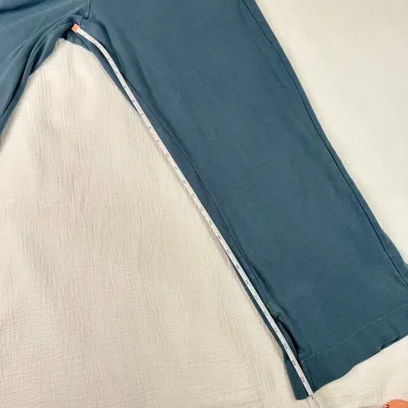 Pact Lounge Pants Blue Ribbed Waist Straight Leg Women’s Small Organic Cotton - Picture 7 of 16